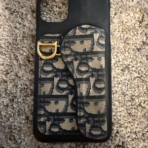 Dior Black and Gold Patterned Phone Case